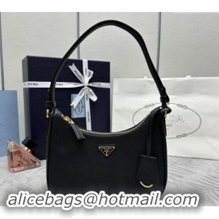 Good Taste Prada Re-Edition Saffiano leather mini bag 1BC204 Black 2024