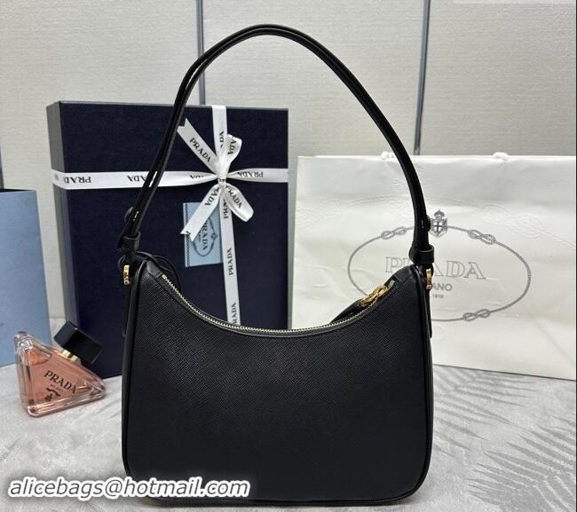 Good Taste Prada Re-Edition Saffiano leather mini bag 1BC204 Black 2024