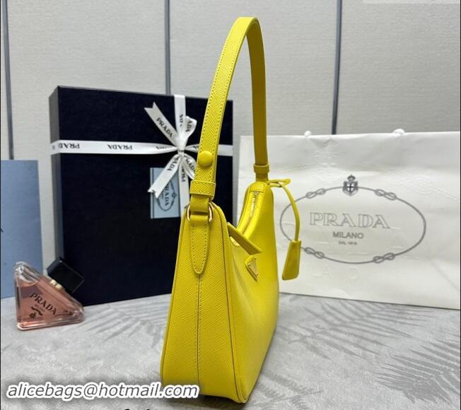 Grade Design Prada Re-Edition Saffiano leather mini bag 1BC204 Yellow 2024