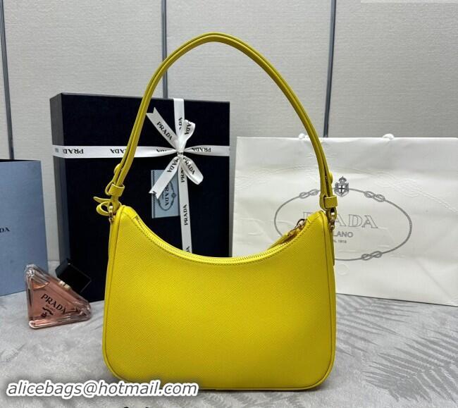 Grade Design Prada Re-Edition Saffiano leather mini bag 1BC204 Yellow 2024