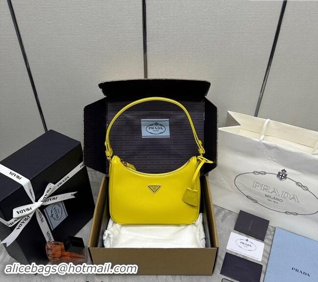 Grade Design Prada Re-Edition Saffiano leather mini bag 1BC204 Yellow 2024