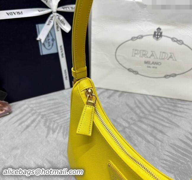 Grade Design Prada Re-Edition Saffiano leather mini bag 1BC204 Yellow 2024