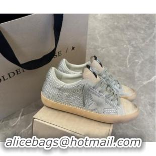 Cheap Price Golden Goose Super-Star Sneakers in Grey Suede and Star with Strass 0530009