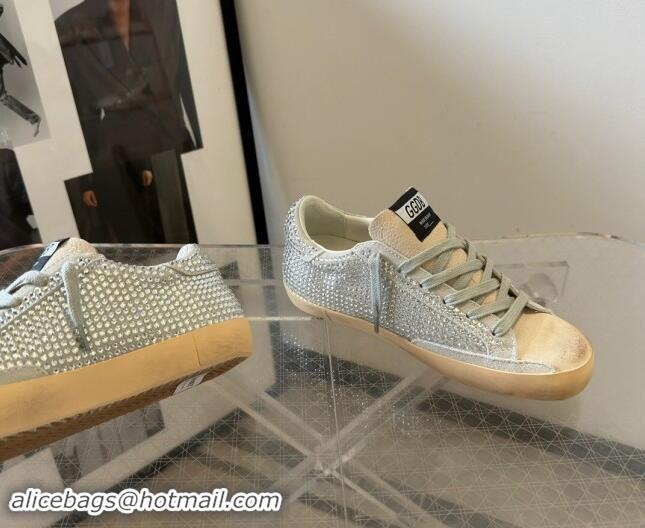 Cheap Price Golden Goose Super-Star Sneakers in Grey Suede and Star with Strass 0530009