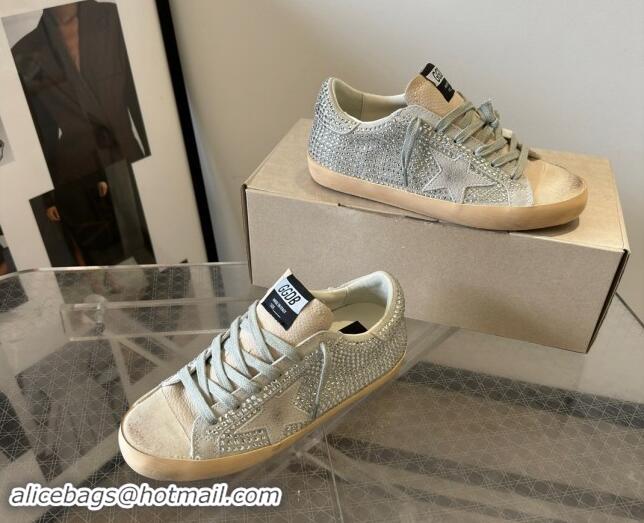 Cheap Price Golden Goose Super-Star Sneakers in Grey Suede and Star with Strass 0530009