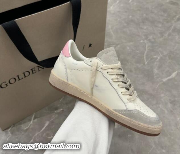 Best Grade Golden Goose Ball Star Sneakers with pink leather star and strass decoration 530022