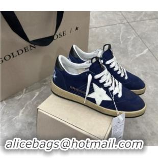 Purchase Golden Goose Ball Star Sneakers in navy blue suede with white star 0530029