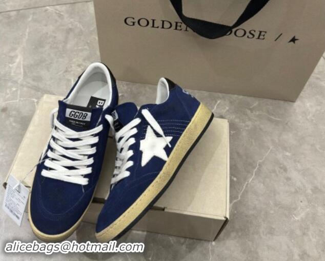 Purchase Golden Goose Ball Star Sneakers in navy blue suede with white star 0530029