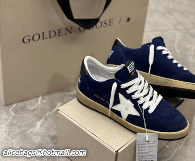 Purchase Golden Goose Ball Star Sneakers in navy blue suede with white star 0530029