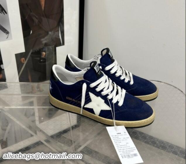 Purchase Golden Goose Ball Star Sneakers in navy blue suede with white star 0530029