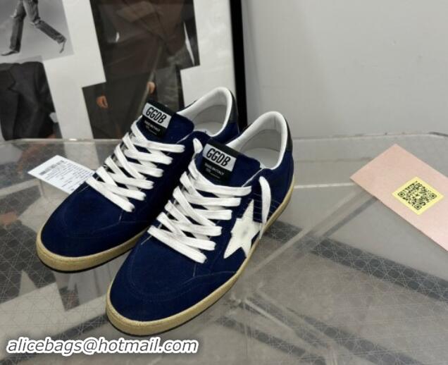 Purchase Golden Goose Ball Star Sneakers in navy blue suede with white star 0530029