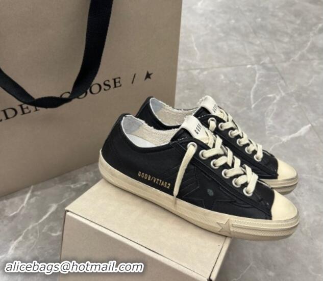 Most Popular Golden Goose V-Star in black nappa leather with a black leather star 530033