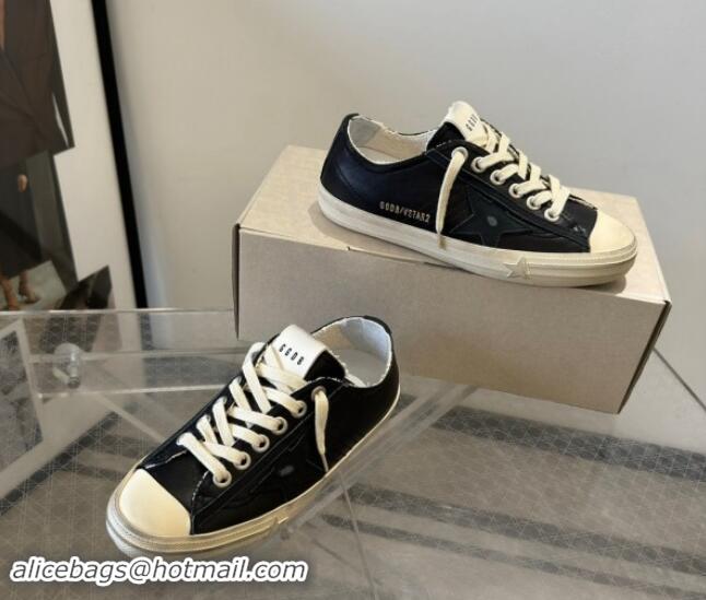 Most Popular Golden Goose V-Star in black nappa leather with a black leather star 530033