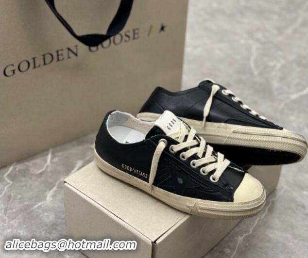 Most Popular Golden Goose V-Star in black nappa leather with a black leather star 530033