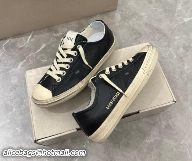 Most Popular Golden Goose V-Star in black nappa leather with a black leather star 530033