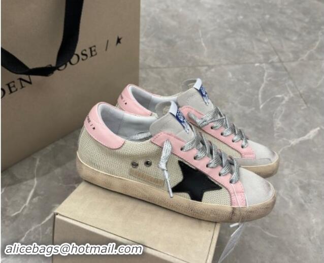 Sophisticated Golden Goose Super-Star Sneakers in Mesh and Light Pink Leather 0702113