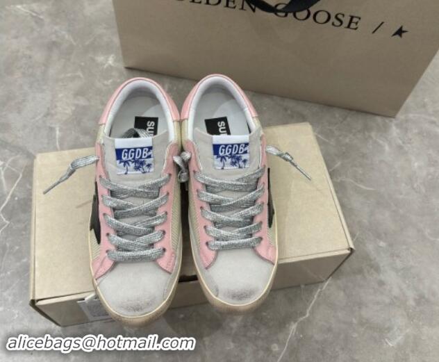 Sophisticated Golden Goose Super-Star Sneakers in Mesh and Light Pink Leather 0702113