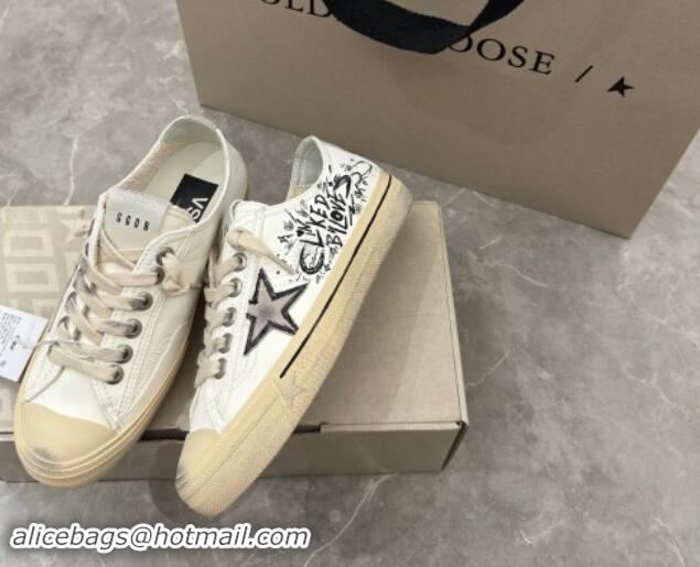 Duplicate Golden Goose V-Star Sneakers in Leather with Signature White/Black 702116