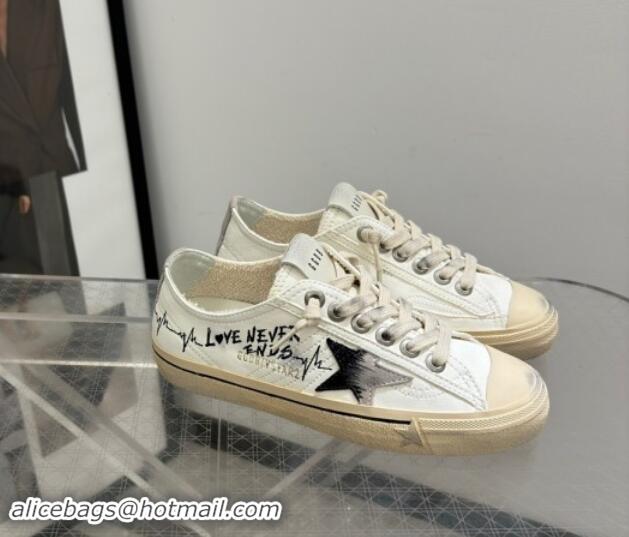 Duplicate Golden Goose V-Star Sneakers in Leather with Signature White/Black 702116