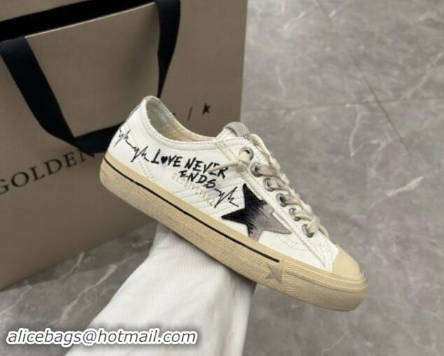 Duplicate Golden Goose V-Star Sneakers in Leather with Signature White/Black 702116