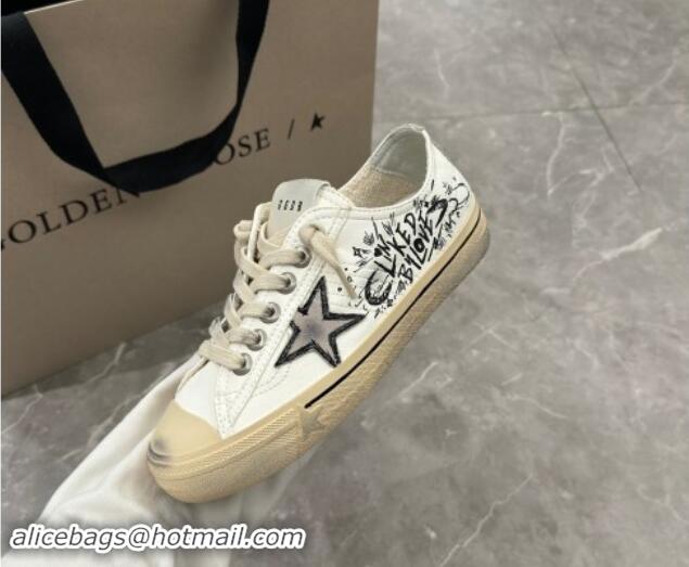 Duplicate Golden Goose V-Star Sneakers in Leather with Signature White/Black 702116