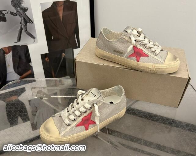 Stylish Golden Goose Women's V-Star sneakers in light gray canvas with a red leather star 7230101