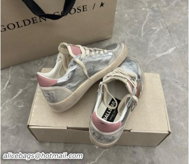 Low Cost Golden Goose Ball Star Sneakers in Silver Leather with brown suede star 7230103