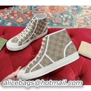 Big Discount Gucci Lido GG Canvas High Top Sneakers Beige 7230105