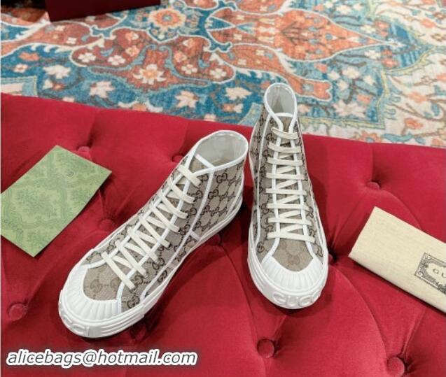 Big Discount Gucci Lido GG Canvas High Top Sneakers Beige 7230105