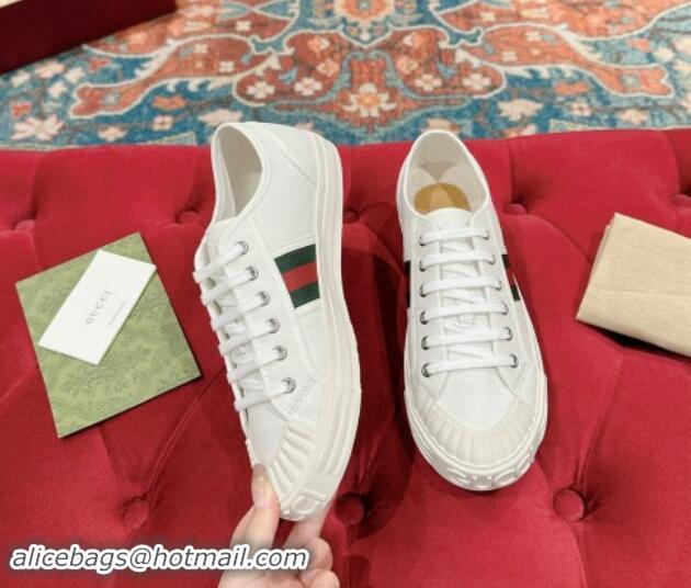 Luxury Cheap Gucci Lido Canvas Low Top Sneakers White 7230110