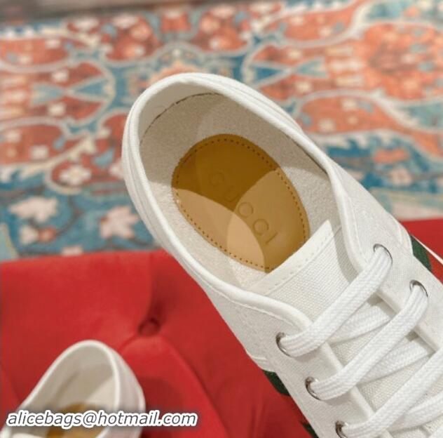 Luxury Cheap Gucci Lido Canvas Low Top Sneakers White 7230110