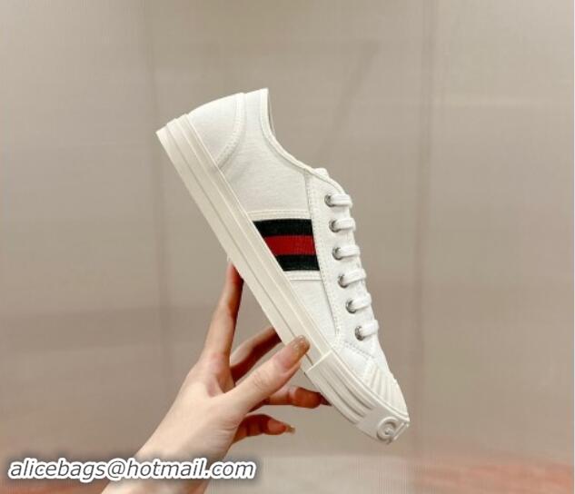 Luxury Cheap Gucci Lido Canvas Low Top Sneakers White 7230110