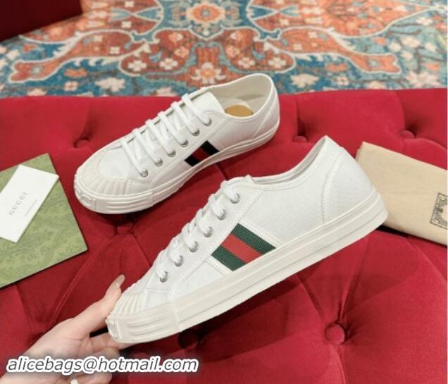 Luxury Cheap Gucci Lido Canvas Low Top Sneakers White 7230110