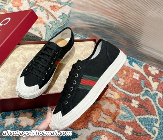 Luxury Gucci Lido GG Canvas Low Top Sneakers Black 7230111