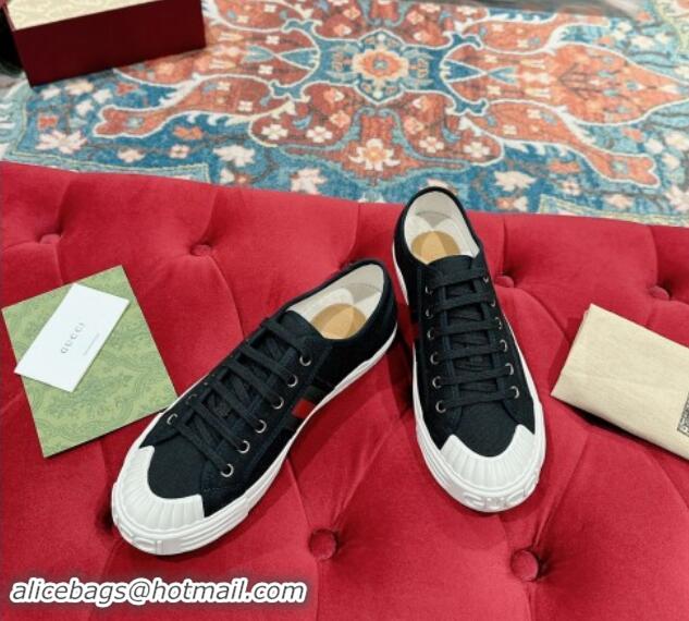 Luxury Gucci Lido GG Canvas Low Top Sneakers Black 7230111