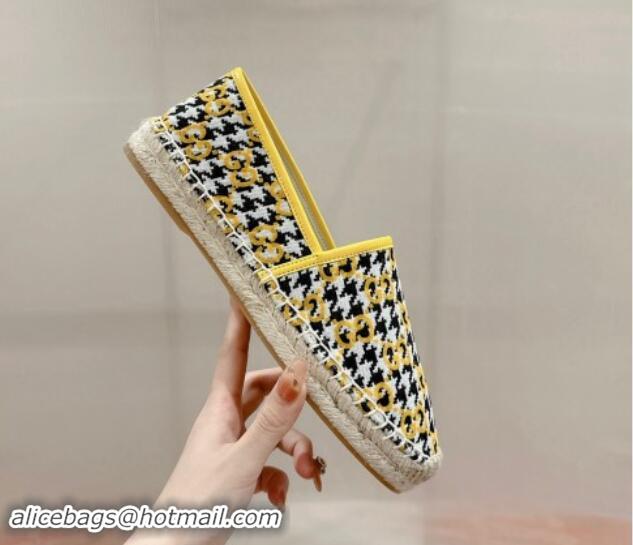 Grade Quality Gucci Espadrilles Flat in GG Houndtooth Canvas Yellow 7230115