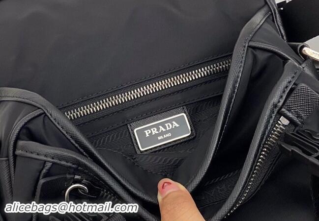 Top Quality Prada Mens Nylon and Saffiano Leather Shoulder Bag 2VD034 Black 2023