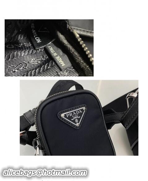 Top Grade Prada Re-Nylon and Saffiano Leather Shoulder Bag 2VH133 Black 2023