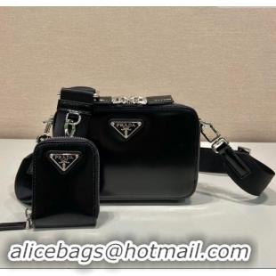 Reasonable Price Prada Brique Patent Leather Bag 2VH070 Black 2023