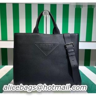 Well Crafted Prada Mens Leather Tote bag 2VG109 Black 2023