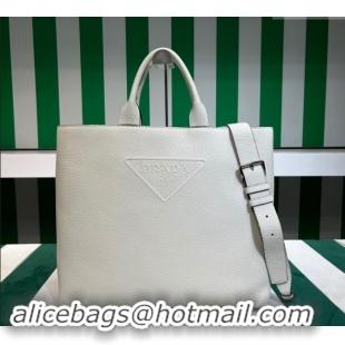 Top Design Discount Prada Mens Leather Tote bag 2VG109 White 2023