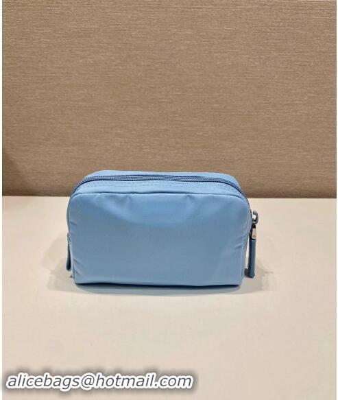 Top Grade Prada Re-Nylon necessaire pouch 1NA339 Light Blue 2023