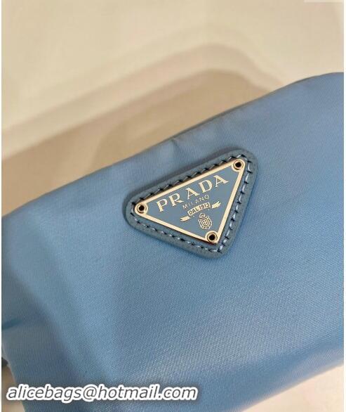 Top Grade Prada Re-Nylon necessaire pouch 1NA339 Light Blue 2023