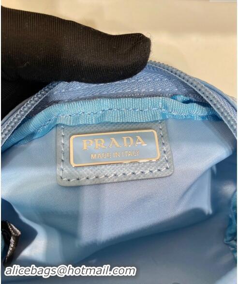 Top Grade Prada Re-Nylon necessaire pouch 1NA339 Light Blue 2023