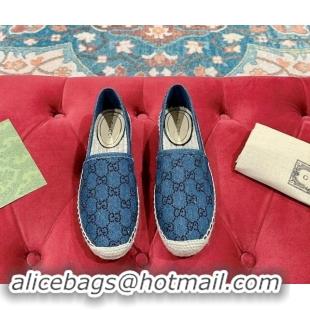 Perfect Gucci Espadrilles Flat in Strass GG Blue Denim 7230118