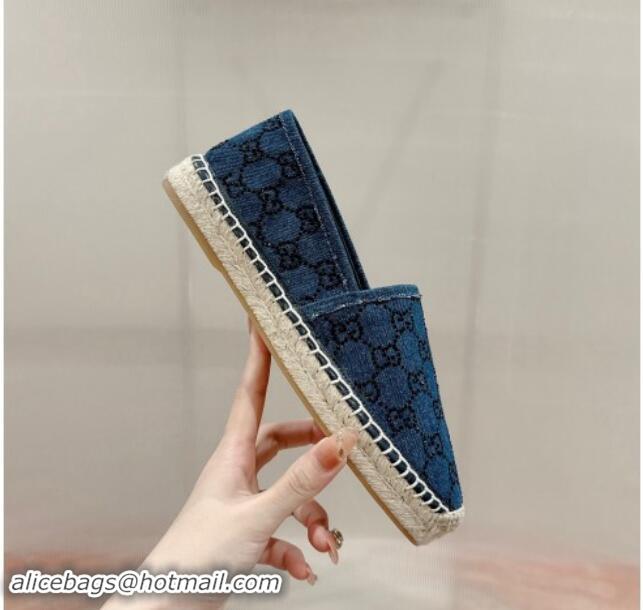 Perfect Gucci Espadrilles Flat in Strass GG Blue Denim 7230118