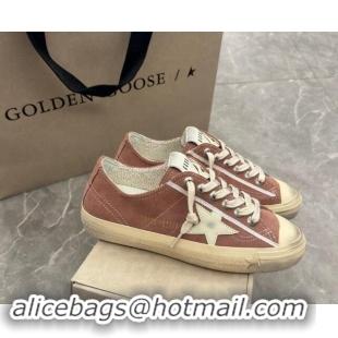 Discount Golden Goose Women's V-Star sneakers in powder pink suede with a white leather star 081006