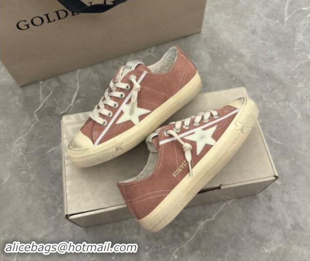 Discount Golden Goose Women's V-Star sneakers in powder pink suede with a white leather star 081006