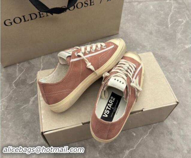 Discount Golden Goose Women's V-Star sneakers in powder pink suede with a white leather star 081006