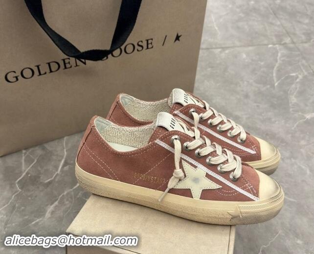 Discount Golden Goose Women's V-Star sneakers in powder pink suede with a white leather star 081006